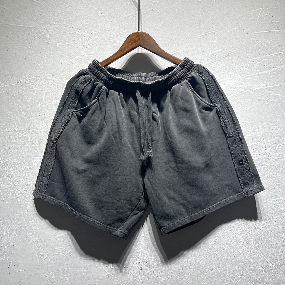 Men's Shorts High Quality Washed Faded Black Shorts Men Women Side Compass Patch Embroidery Cotton Casual Shorts Men 230419