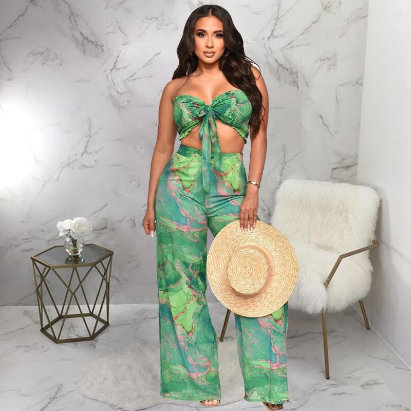 Women' Two Piece Pants Women' 2023 Sleeveless Strapless Short Top Tie-Dye Print Fashion Casual Wide-Leg 2 Sets Women, Green
Women' Two Piece Pants Women' 2023 Sleeveless Strapless Short Top Tie-Dye Print Fashion Casual Wide-Leg 2 Sets Women, Green