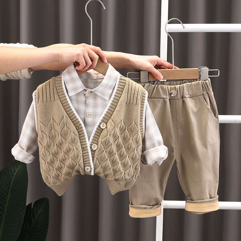 Kids Baby Clothing set for Boys spring Autumn Casual Suit Cotton Boys Shirt Sweater Vest Trousers 3Pcs Baby Clothes 0-4 Years, 01
Kids Baby Clothing set for Boys spring Autumn Casual Suit Cotton Boys Shirt Sweater Vest Trousers 3Pcs Baby Clothes 0-4 Years, 01