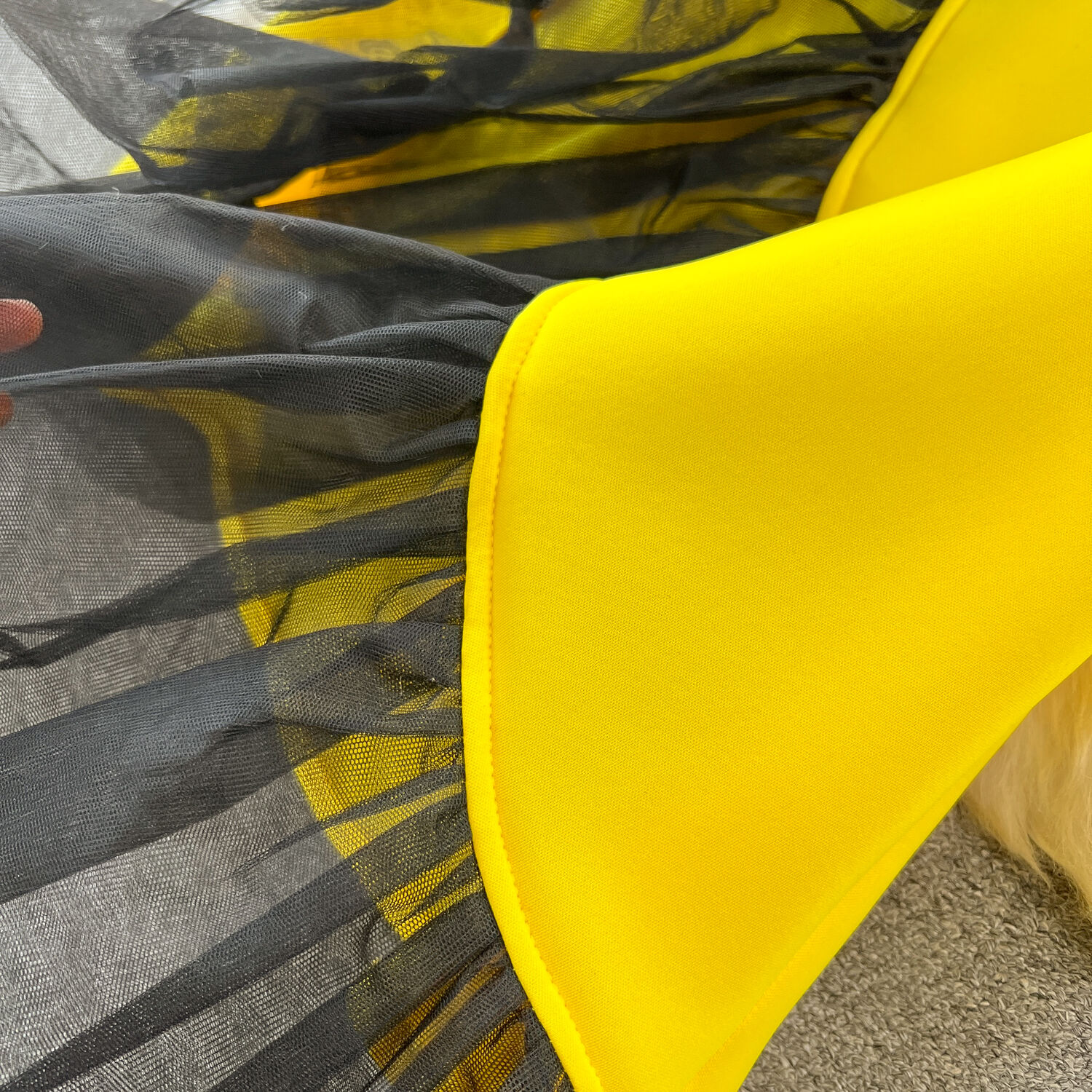 Basic Casual Dresses Elegant Women's Dress Contrast Color Mesh Ruffles Patchwork High Waist A-line Dresses Winter Spring 2024 New