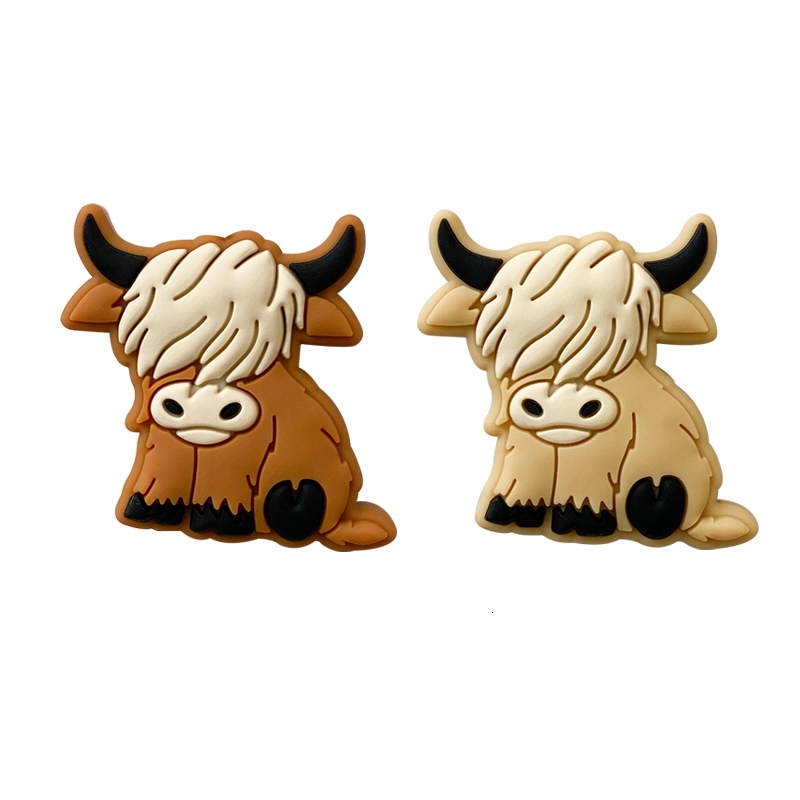 Other 50Pcs BPA-Free Highland cattle Cartoon Silicone Beads Focals For Jewelry Making DIY Jewelry Accessories 230419