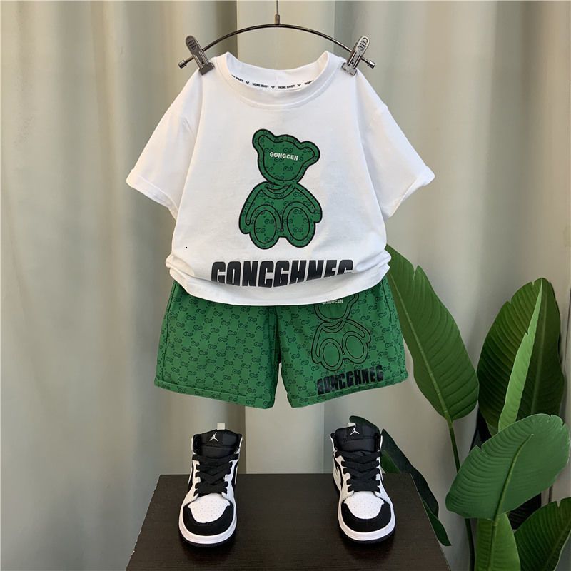 Clothing Sets 2023 teenage Boy Set kid clothing Suit Summer Outing Clothes Top Shorts 2PCS for Children's 4 6 8 10 12 years 230418