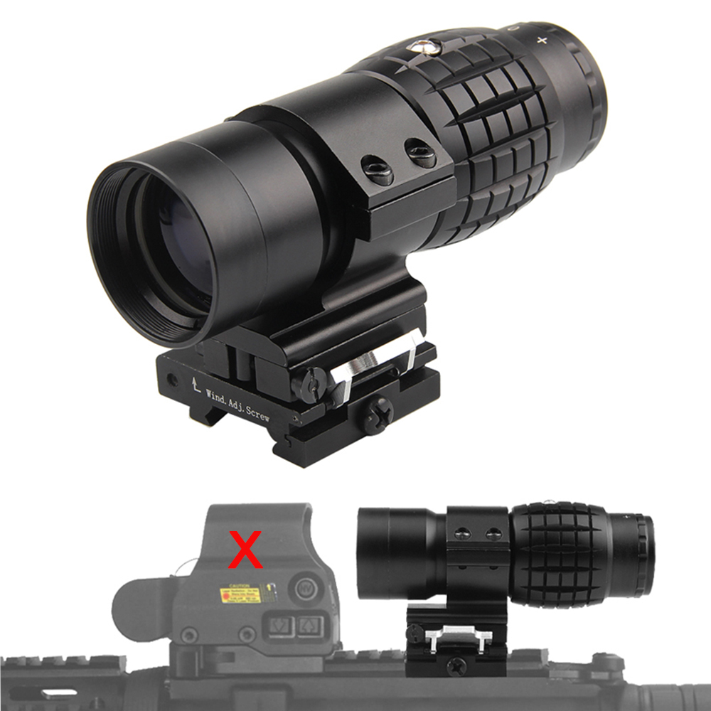 Tactical Focus Adjusted 3X Magnifier Scopes With Flip up Picatinny Rail Mount For Holographic Aimpoint Red Dot Sight Scope., Black
Tactical Focus Adjusted 3X Magnifier Scopes With Flip up Picatinny Rail Mount For Holographic Aimpoint Red Dot Sight Scope., Black