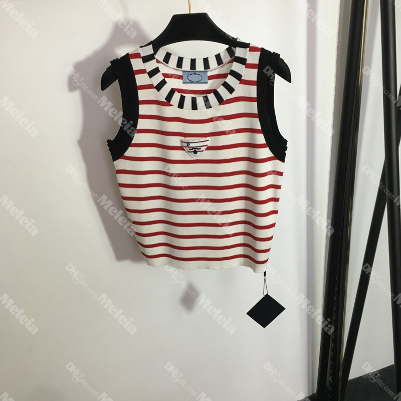 Women Triangle Badge Tank Top Striped Knits Fashion Sleeveless Vests Designer Letter Casual Tees for Female, Black
Women Triangle Badge Tank Top Striped Knits Fashion Sleeveless Vests Designer Letter Casual Tees for Female, Black