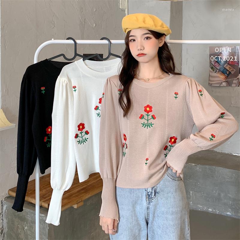 Women's Sweaters Pullover Sweater Women Autumn And Winter Korean Embroidery Small Flower Lantern Sleeve Round Neck Knitted Female, Black
Women's Sweaters Pullover Sweater Women Autumn And Winter Korean Embroidery Small Flower Lantern Sleeve Round Neck Knitted Female, Black