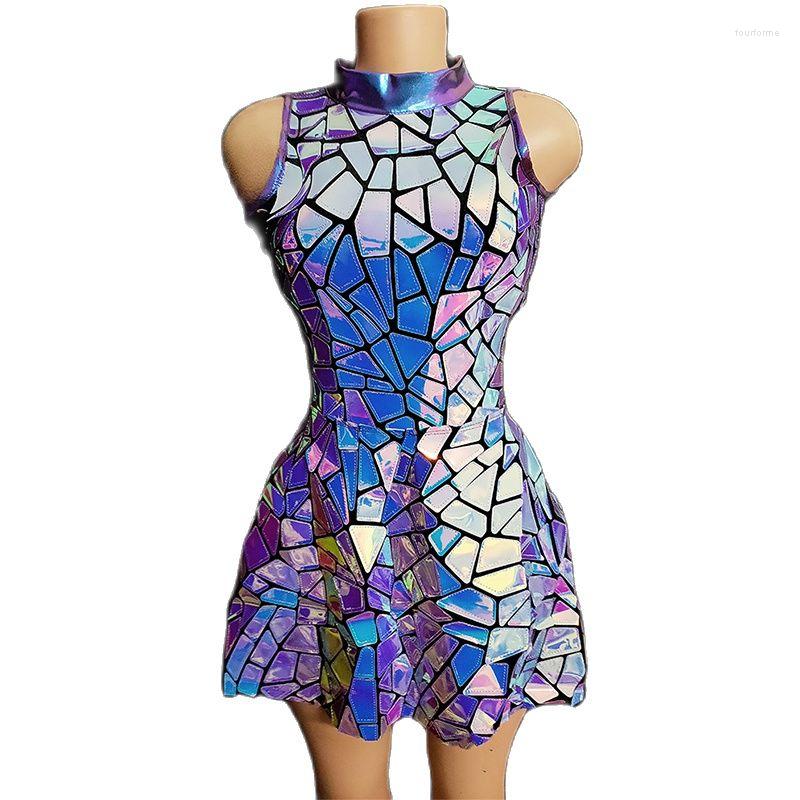 Casual Dresses Silver Mirror Nightclub Dress Women Evening Birthday Outfit Sleeveless Shiny Laser PU Bar Dj Gogo Dancer Singer Stage
Casual Dresses Silver Mirror Nightclub Dress Women Evening Birthday Outfit Sleeveless Shiny Laser PU Bar Dj Gogo Dancer Singer Stage