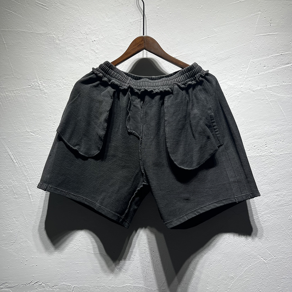 Men's Shorts High Quality Washed Faded Black Shorts Men Women Side Compass Patch Embroidery Cotton Casual Shorts Men 230419