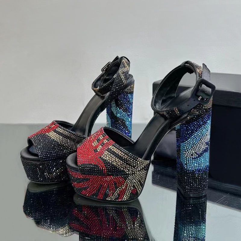 rhinestone sandals Luxury Designers womens platform heels dress shoes Cleo Crystal Chunky Heel Evening shoes Embellished Ankle strap 14CM high Heeled women sandal, Black
rhinestone sandals Luxury Designers womens platform heels dress shoes Cleo Crystal Chunky Heel Evening shoes Embellished Ankle strap 14CM high Heeled women sandal, Black