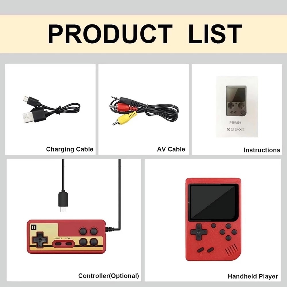 10 Colors Retro Classic Video Game Console Nostalgic host Portable Mini Handheld 8-Bit 3.0 Inch LCD Kids Game Player Built-in 400 Games Consola