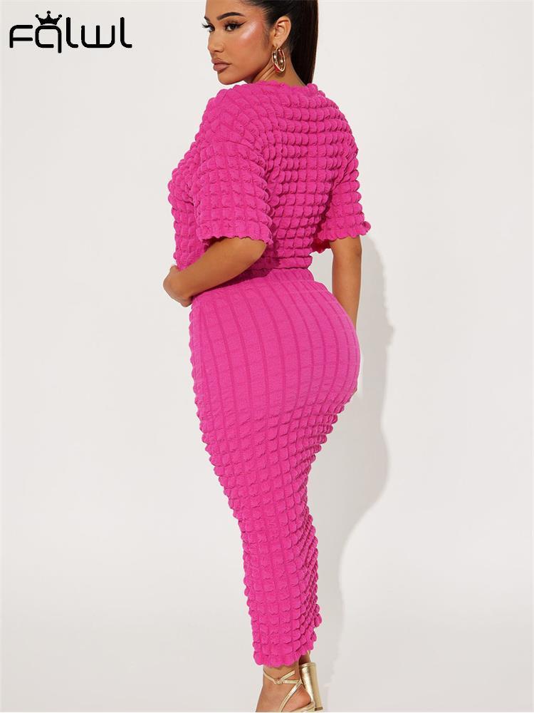 Two Piece Dres 2023 Crop Top And Straight Skirt Sets In Matching Summer Streetwear Solid 2 Set Club Outfit 230419