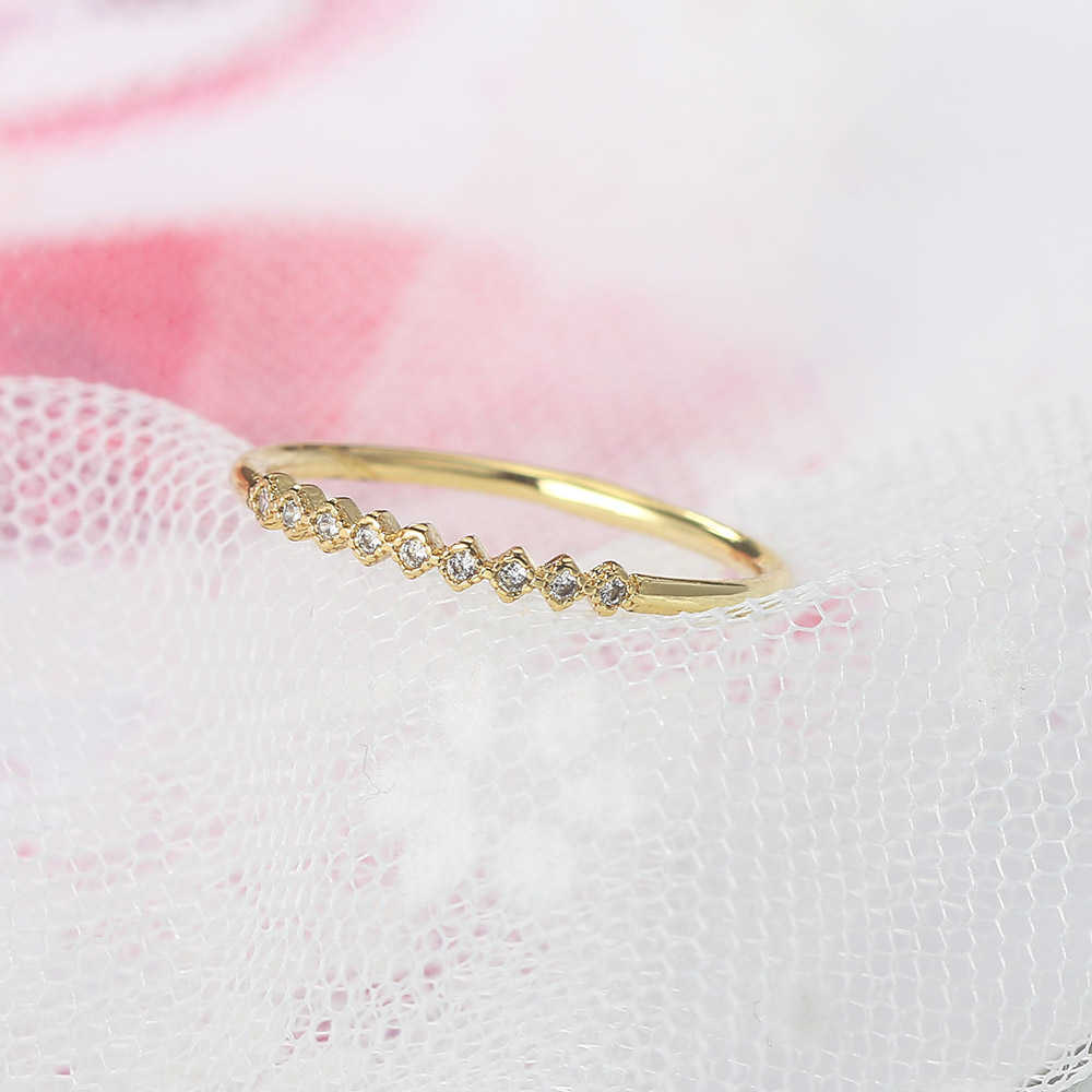 Band Rings Rings For Women Delicate Thin Dainty Ring Cubic Zirconia Jewellry Party Engagement Gift For Girls Fashion Jewelry R157