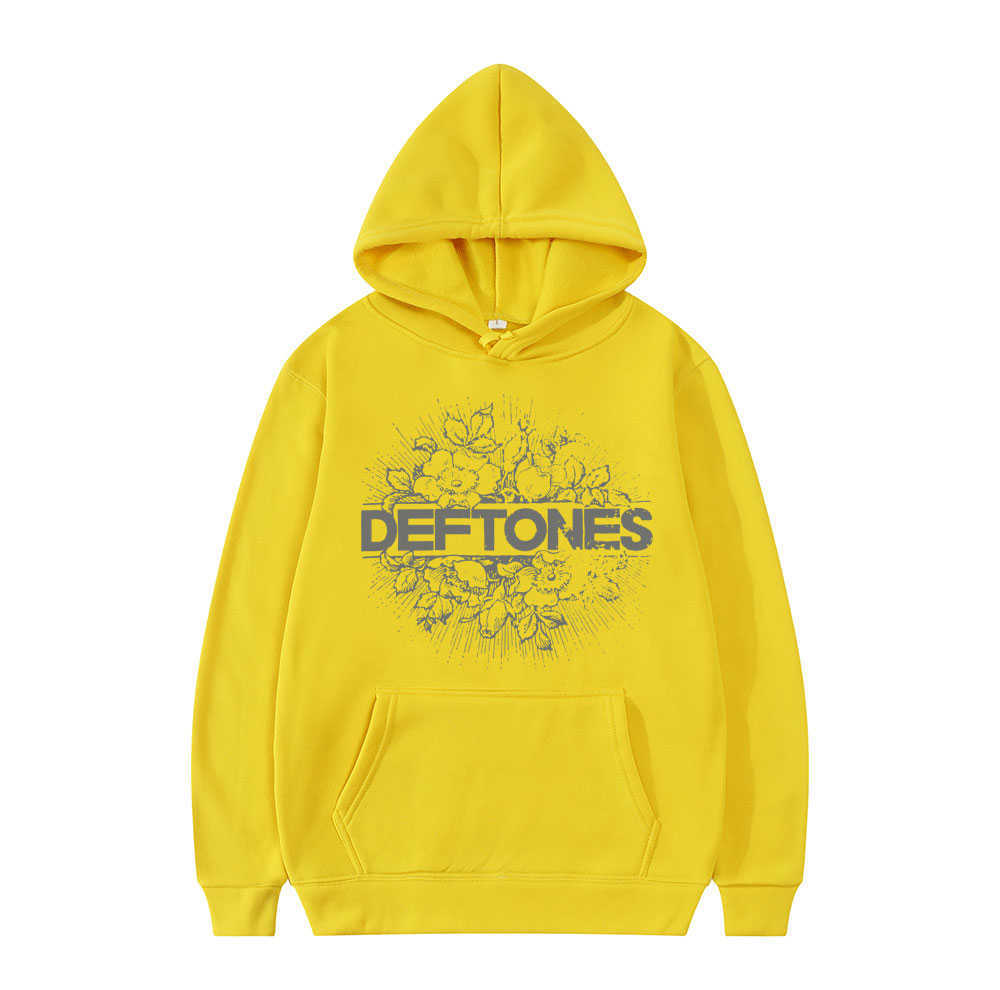 Men's Hoodies Sweatshirts Fashion Punk Metal Rock Band Deftones Hoodie Floral Burst Print Sweatshirt Men Women Vintage Casual Pullover Streetwear