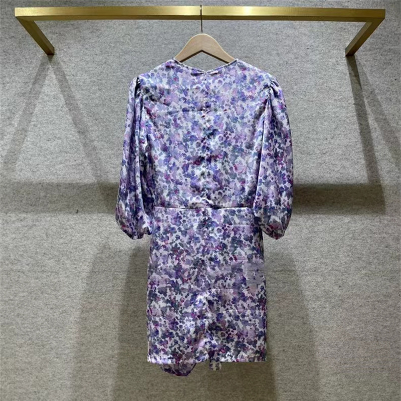 Casual Dresses Maje Fitted Dress Pleated Floral Dress for Women