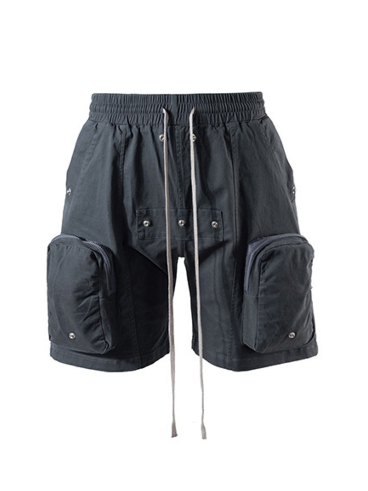 Men's Shorts PFNW Spring And Summer Safari Style Multi Pocket Casual Short Pants Long Drawstring Silver Button Washed Shorts 12A4964 230419