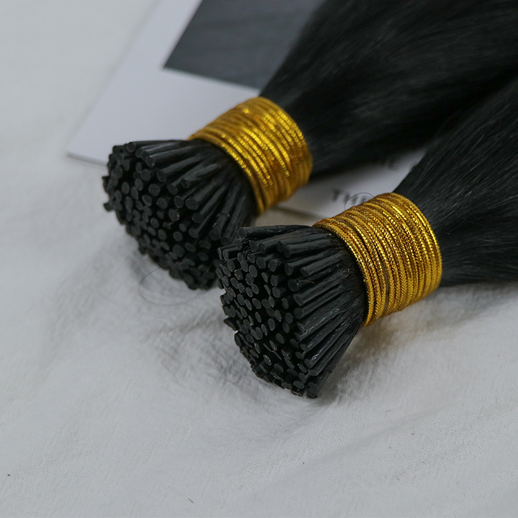 I Tip Human Extensions Natural Wave Pre Bonded I-Tip Black 1B Micro Wavy Itip Hair Extension 100G