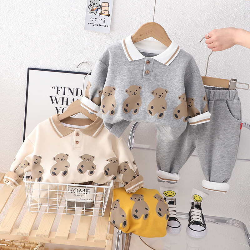 Baby Boys Clothing Set Spring Autumn Children Cotton Letter Long Sleeve Sweater Pants 2Pcs Casual Outfits Kids Tracksuits