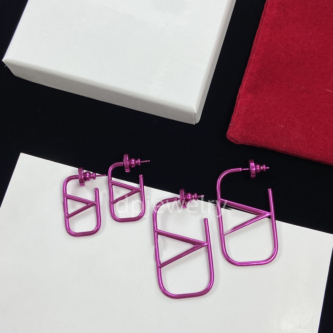2024 New Fashion Womens Big Circle Simple Stud Earrings Hoop Earrings for Woman a-2