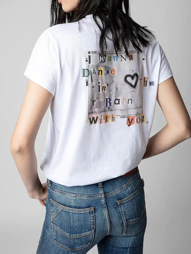 Womens TShirt Letter love drill Print Summer Women Short Sleeve O Neck Cotton Casual Tees Tops Loose Femme Streetwear Tshirt 230419