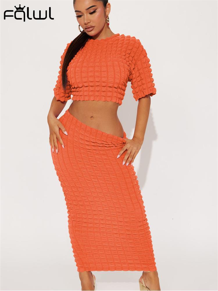 Two Piece Dres 2023 Crop Top And Straight Skirt Sets In Matching Summer Streetwear Solid 2 Set Club Outfit 230419