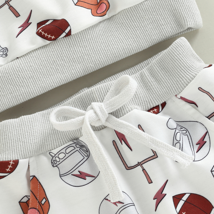 Clothing Sets 0908 Lioraitiin 03Years Toddler Baby Boys Football Autumn Outfit Long Sleeve O Neck Tops Rugby Print Pant 230418