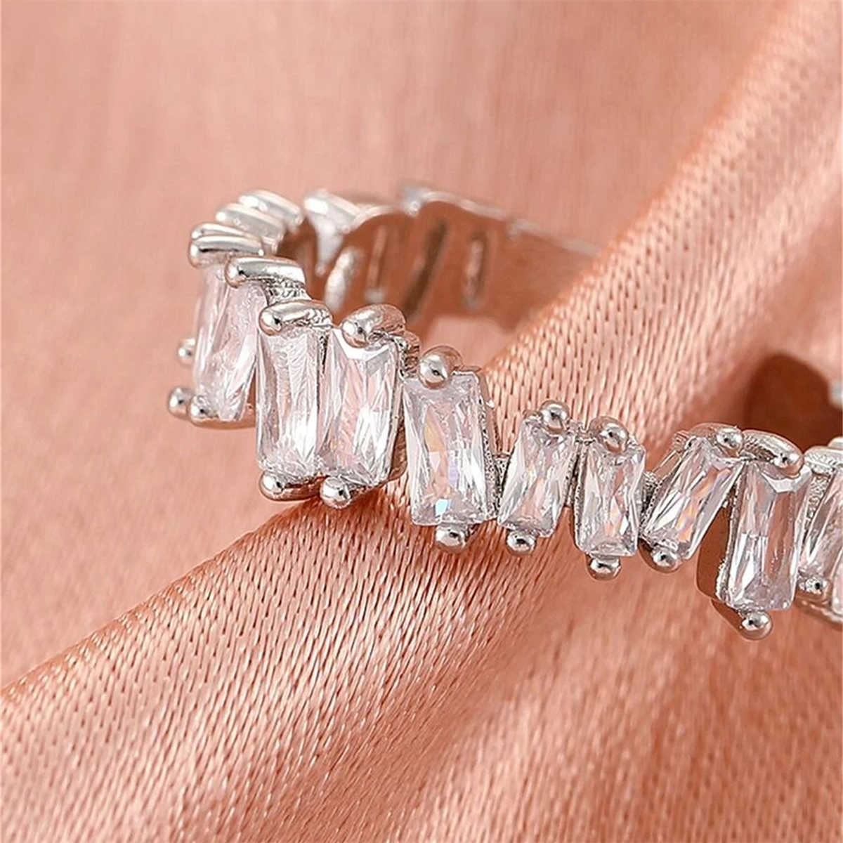 Band Rings Inlaid Zircon Irregular Opening Ring Index Finger Ring Alloy Ring Fashion Jewelry anillos mujer