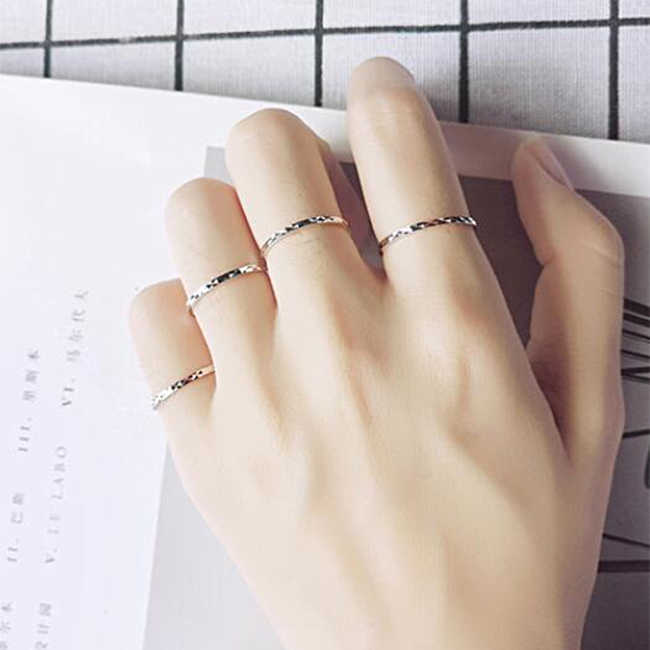 Band Rings Modian New Babysbreath Stackable Tiny Fashion Jewelry 925 Sterling Silver Color Finger Rings For Women Wedding Silver Jewelry