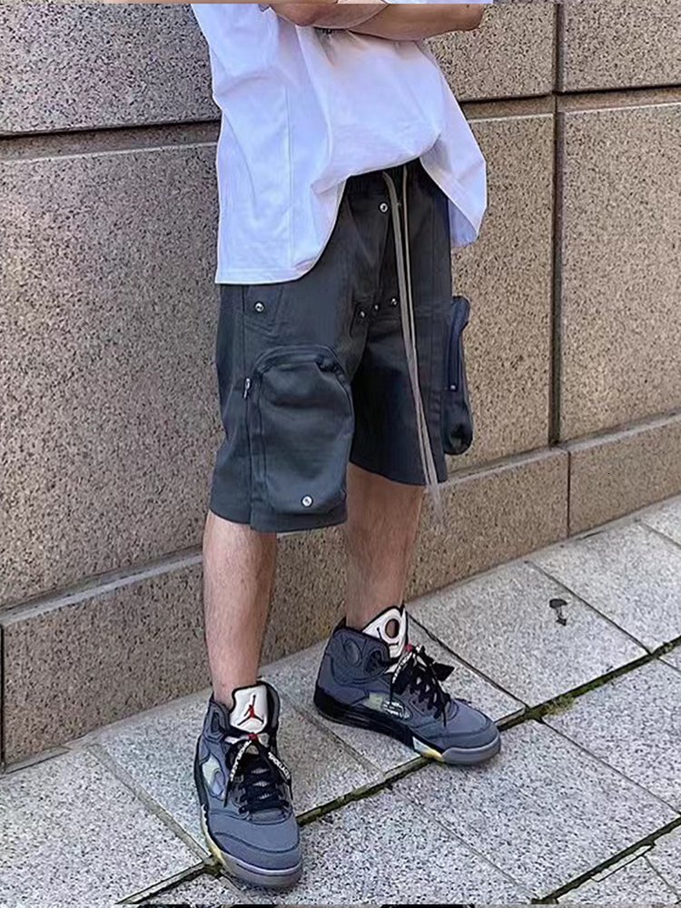 Men's Shorts PFNW Spring And Summer Safari Style Multi Pocket Casual Short Pants Long Drawstring Silver Button Washed Shorts 12A4964 230419