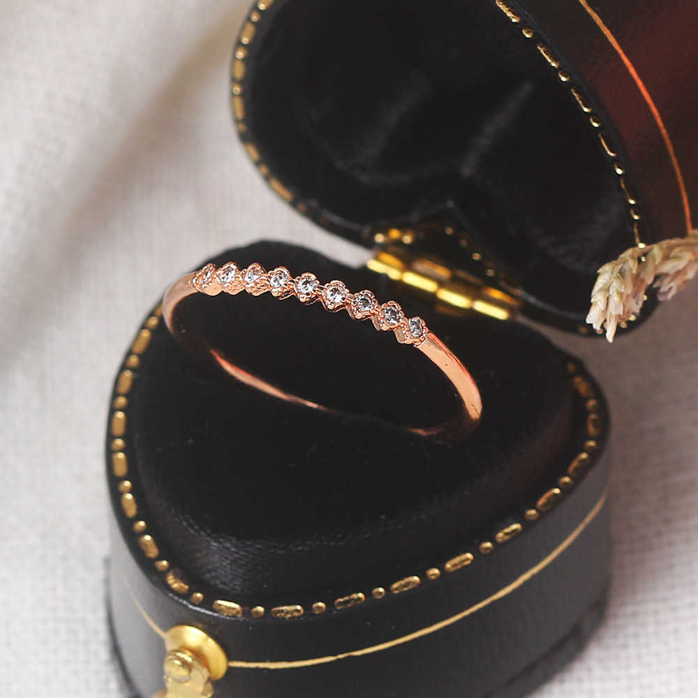 Band Rings Rings For Women Delicate Thin Dainty Ring Cubic Zirconia Jewellry Party Engagement Gift For Girls Fashion Jewelry R157