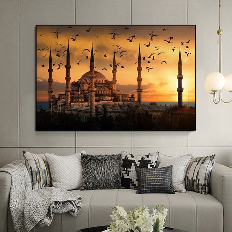 Building Wall Art Poster Muslim Mosque Sunset Print Canvas Paintings Posters Islamic Art Realistic Landscape Home Decor Cuadros
Building Wall Art Poster Muslim Mosque Sunset Print Canvas Paintings Posters Islamic Art Realistic Landscape Home Decor Cuadros