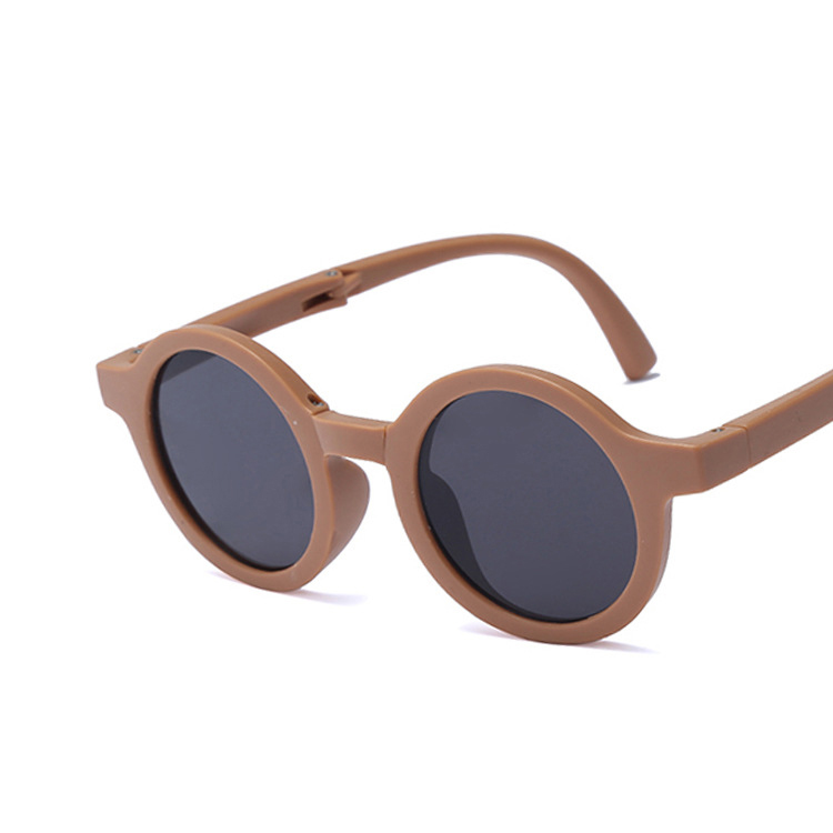 Round Folding Cat Eye Sunglasses Easy Carry with Glasses Case Kids Boys Girls UV400 - Perfect for Outdoor Activities M021 Z260305