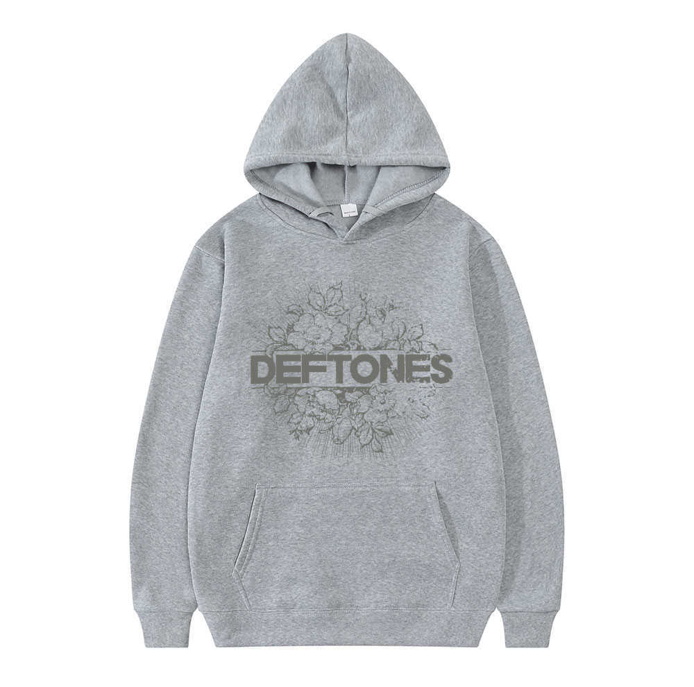 Men's Hoodies Sweatshirts Fashion Punk Metal Rock Band Deftones Hoodie Floral Burst Print Sweatshirt Men Women Vintage Casual Pullover Streetwear