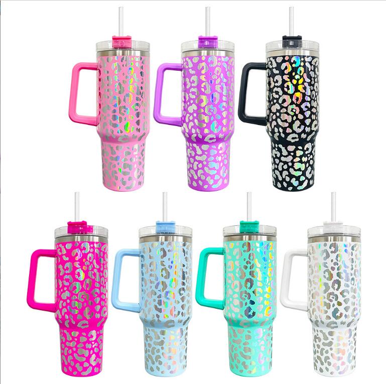 40oz holographic leopard tumbler cheetch print travel cup with Handle and Straw Reusable Insulated coffee cup Stainless Steel Tumbler, Multi-color
40oz holographic leopard tumbler cheetch print travel cup with Handle and Straw Reusable Insulated coffee cup Stainless Steel Tumbler, Multi-color