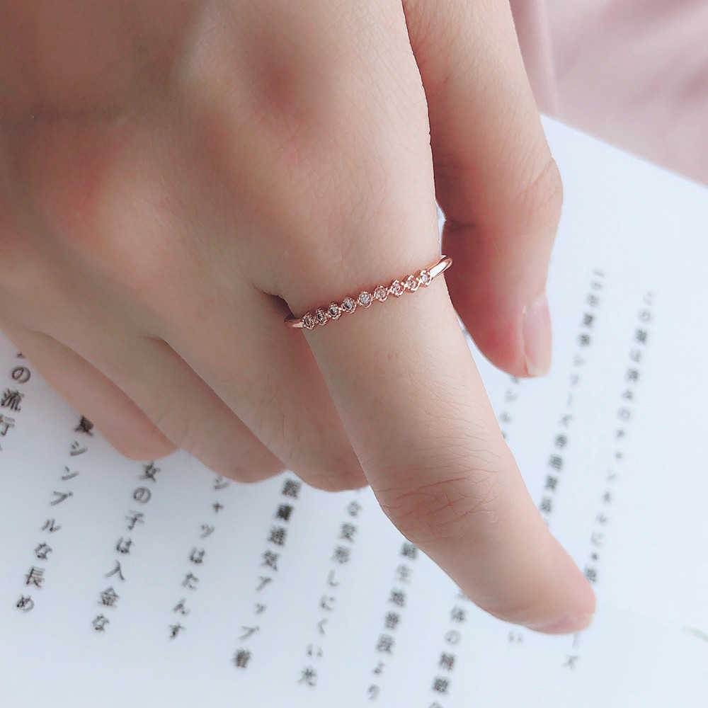 Band Rings Rings For Women Delicate Thin Dainty Ring Cubic Zirconia Jewellry Party Engagement Gift For Girls Fashion Jewelry R157
