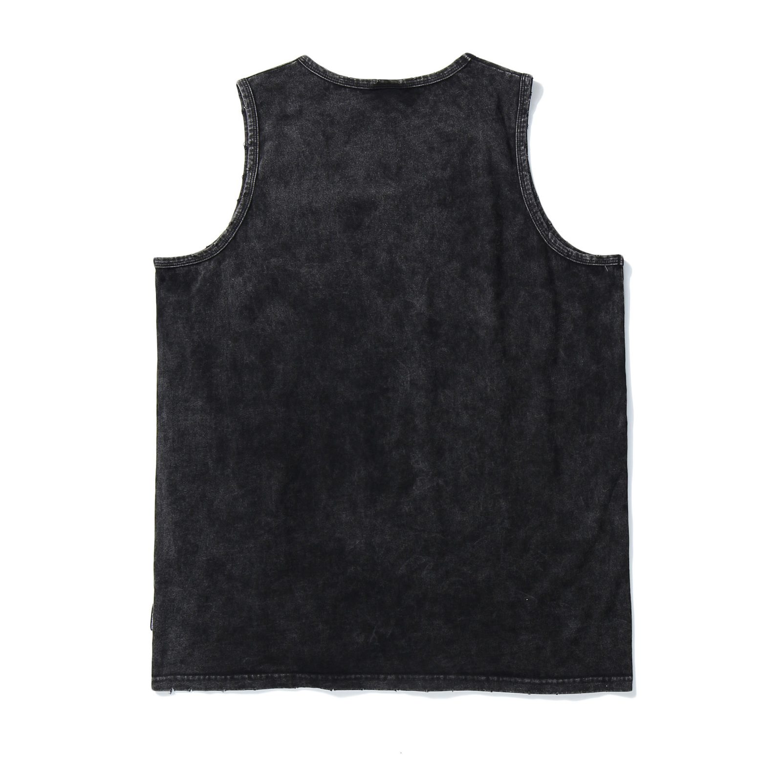 Mens Tank Tops High Street Black Washed Distressed Vest Men Summer Fashion Thin Perforated Solid Color Sleeveless Bottom Shirt Baggy 230419