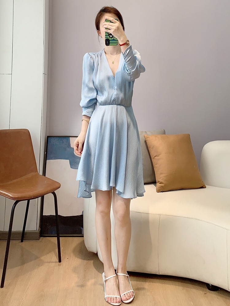 Casual Dresses Maje High Waisted Dress V-neck Short Dress for Women