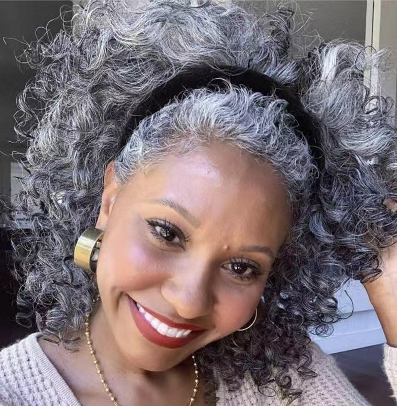 Brazilian natural grey ponytail hairpiece silver gray drawstring clip in human hair kinky curly salt and pepper highlights Pony tails
Brazilian natural grey ponytail hairpiece silver gray drawstring clip in human hair kinky curly salt and pepper highlights Pony tails
