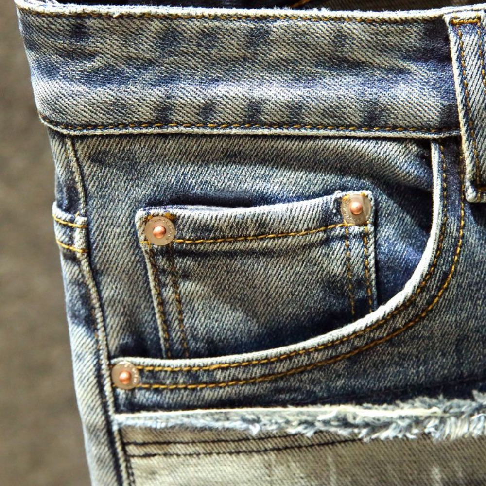 Mens Jeans men denim jeans straight worn hole Europe and America classic old pants pantalones hombre y2k streetwear cargo 230419