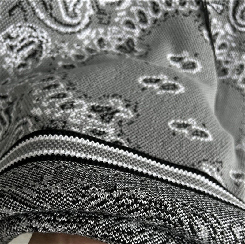 Men's Shorts Gray Vintage Paisley Print Cashmere Knitted High Quality Embroidered Sweatpant Social Club Outfits 230419