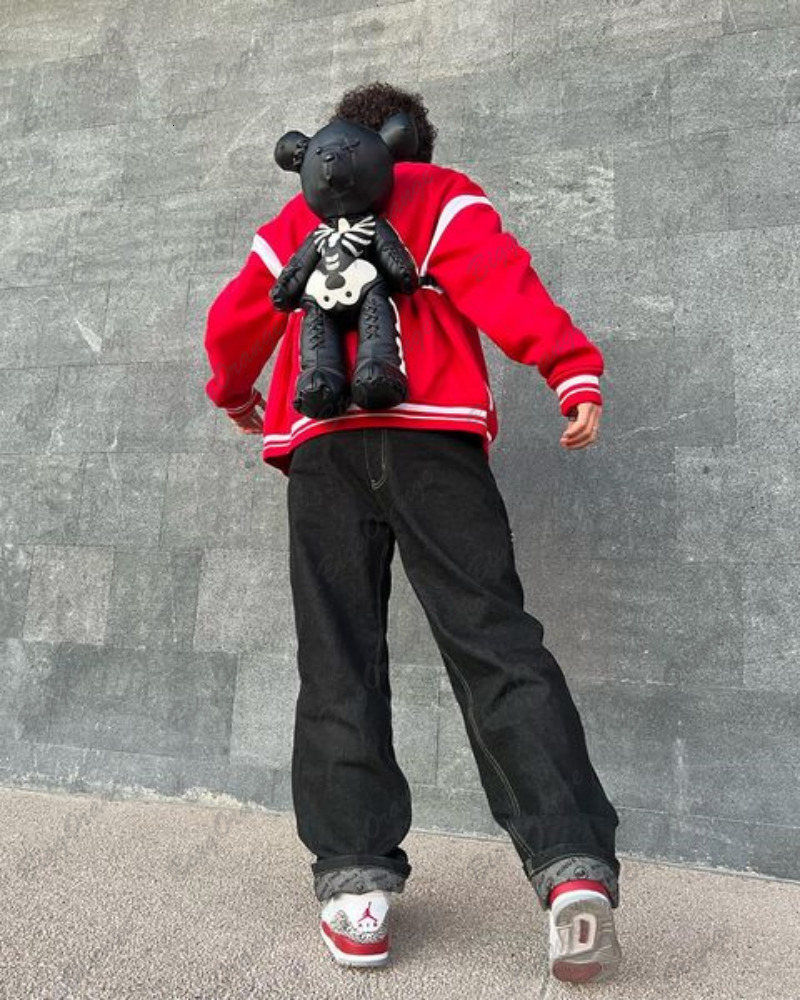 Men's Jeans Multi pocket cargo jeans are stylish with loose pants for men fall guys black wide leg streetwear RetailWholesale 230419