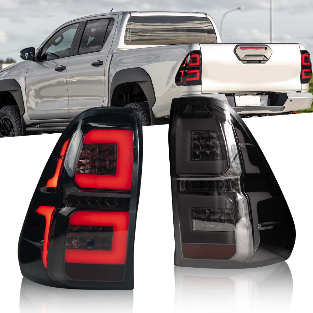 Car Styling Rear Light For Toyota Hilux 20 15-2021 DRL Running Lights LED Sequential Turn Signal Taillight Brake Reverse