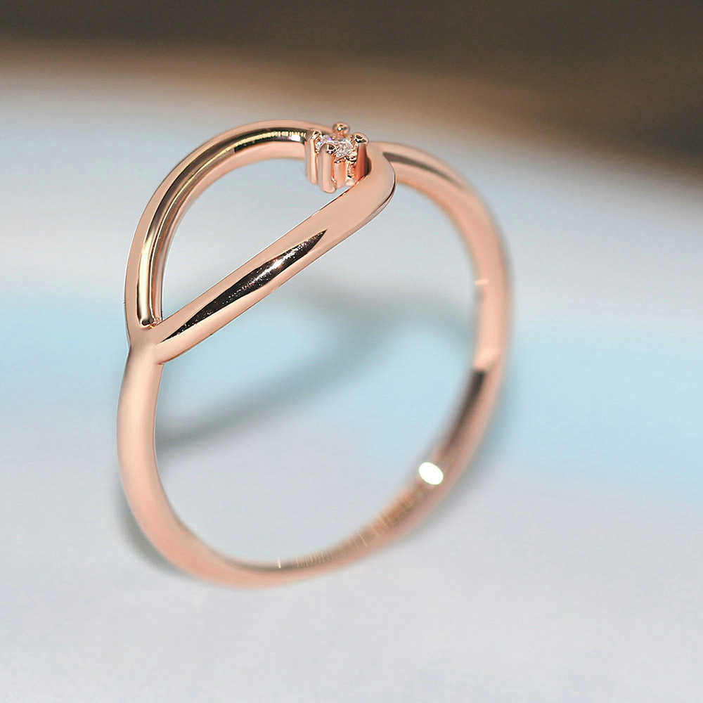 Band Rings Simple Rings For Women Hollow Out Geometry Small Zircon 3 Color Daily Comfortable Finger Ring Fashion Jewelry R907