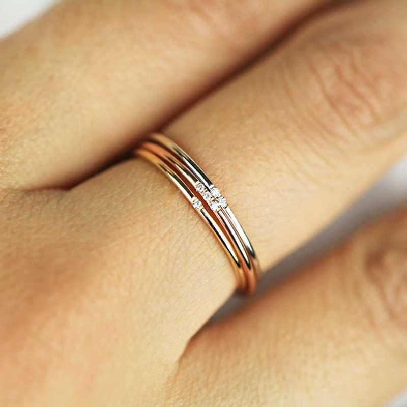 Band Rings ZHOUYANG Dainty Rings For Women Micro-inserts Cubic Zirconia Thin Finger Ring Fashion Jewelry Ring KCR101