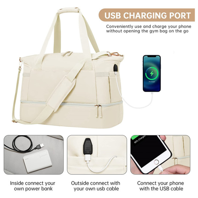 new large capacity fitness bag female yoga dry wet separation waterproof shoulder bag portable travel bag