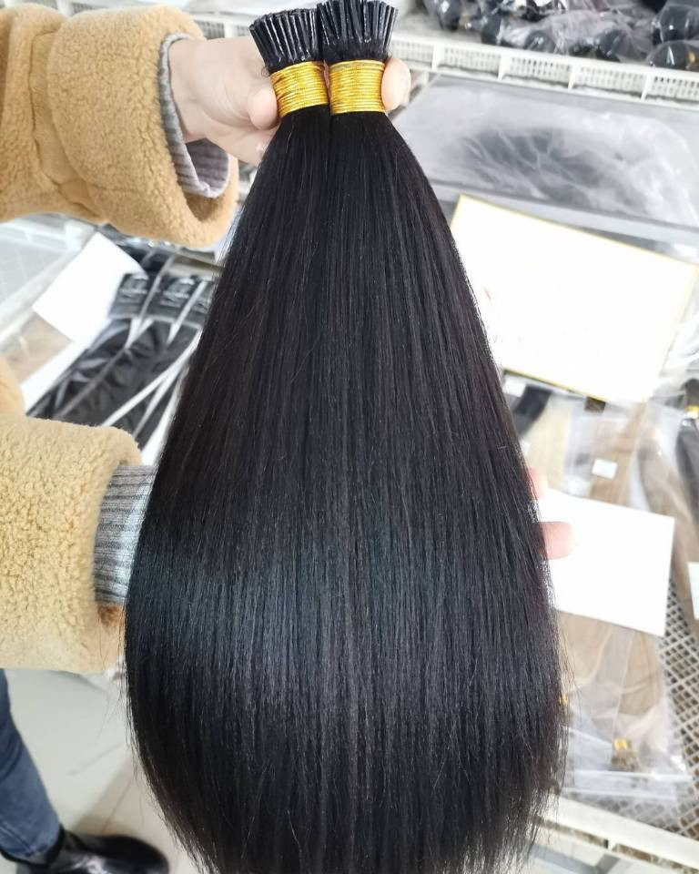 Yaki I Tip Hair Extension Remy Human Hair Kinky Straight Keratin Microlinks Itip hair Extensions 100g