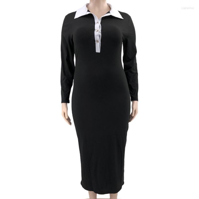 Plus Size Dresses 5XL Long Women Turn Down Collar Ankle Leg Pants Suits Autumn Fashion Casual Oversize Maxi Vestidos