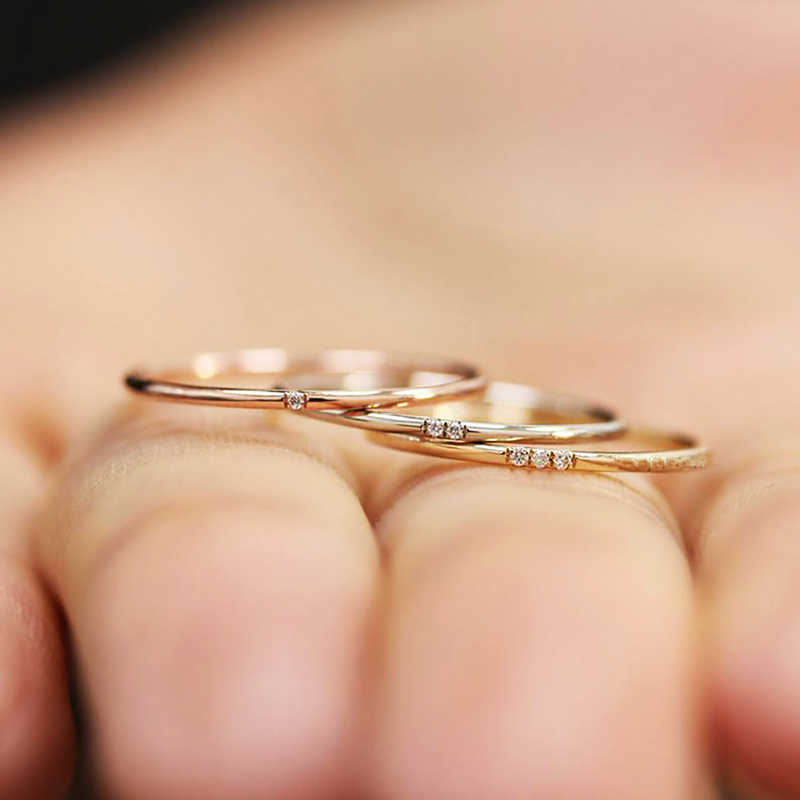 Band Rings ZHOUYANG Dainty Rings For Women Micro-inserts Cubic Zirconia Thin Finger Ring Fashion Jewelry Ring KCR101