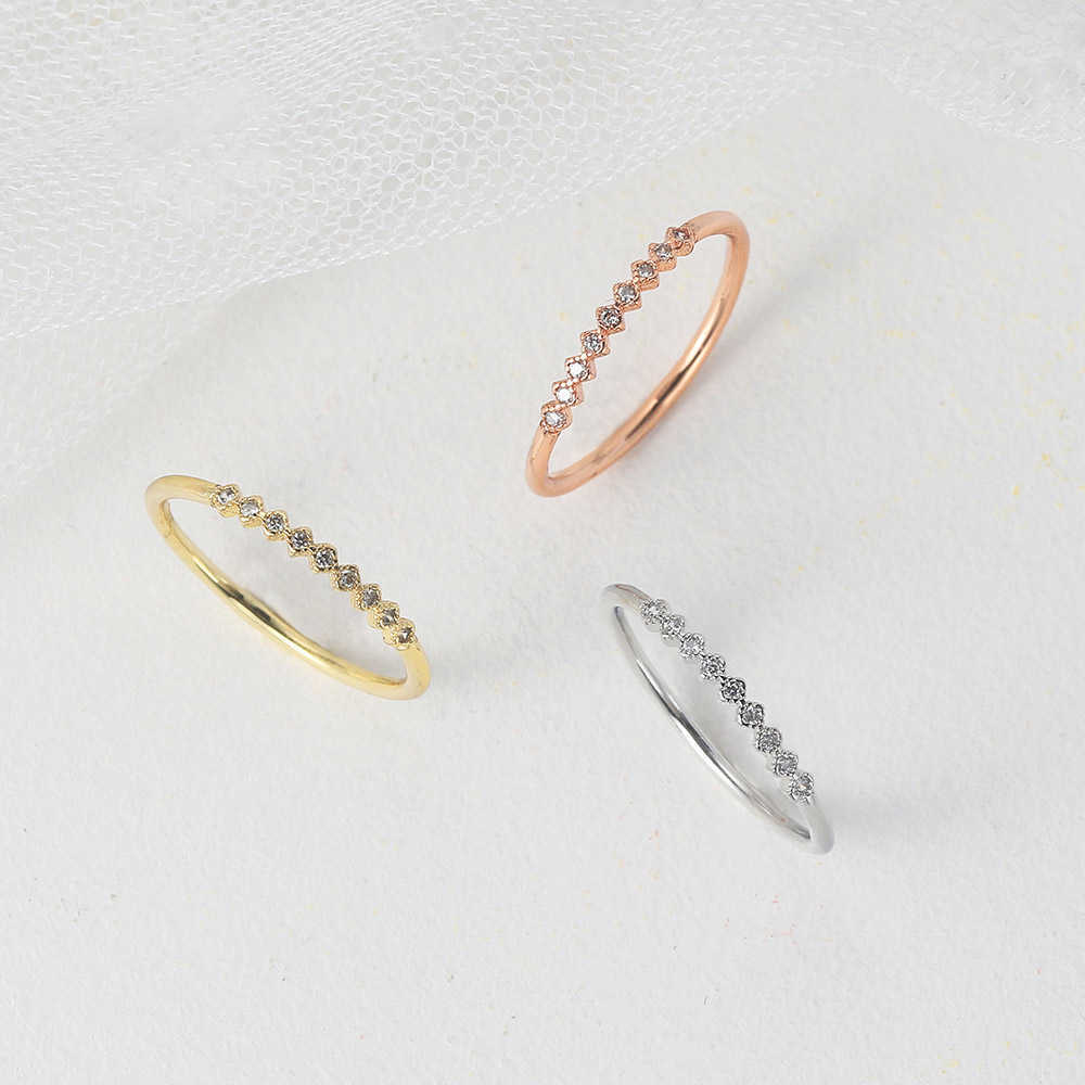 Band Rings Rings For Women Delicate Thin Dainty Ring Cubic Zirconia Jewellry Party Engagement Gift For Girls Fashion Jewelry R157