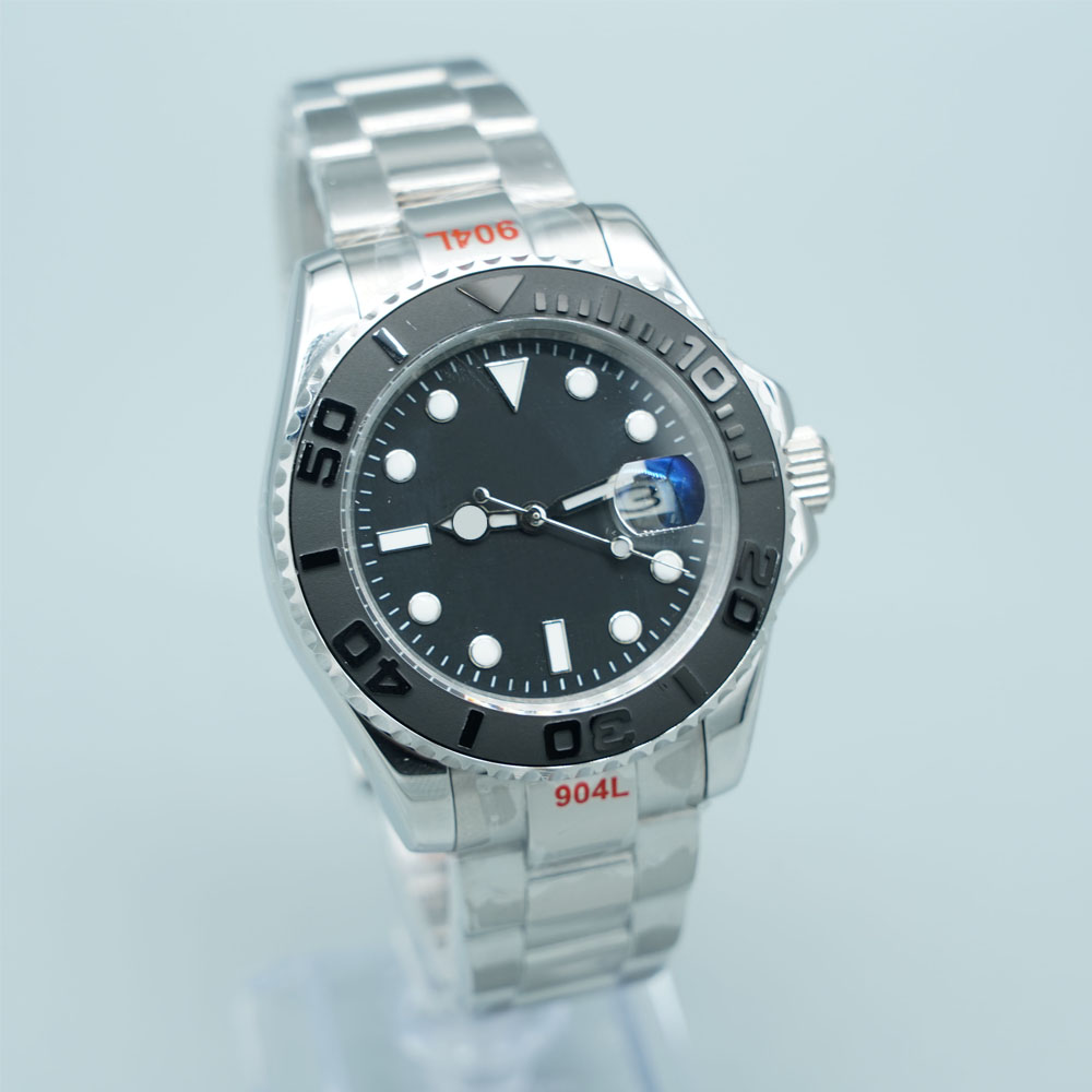ST9 Watch YACHT Black Sapphire Stainless 42mm Automatic Mechanical Stainless Steel Mens Men Wristwatches Black Dial new