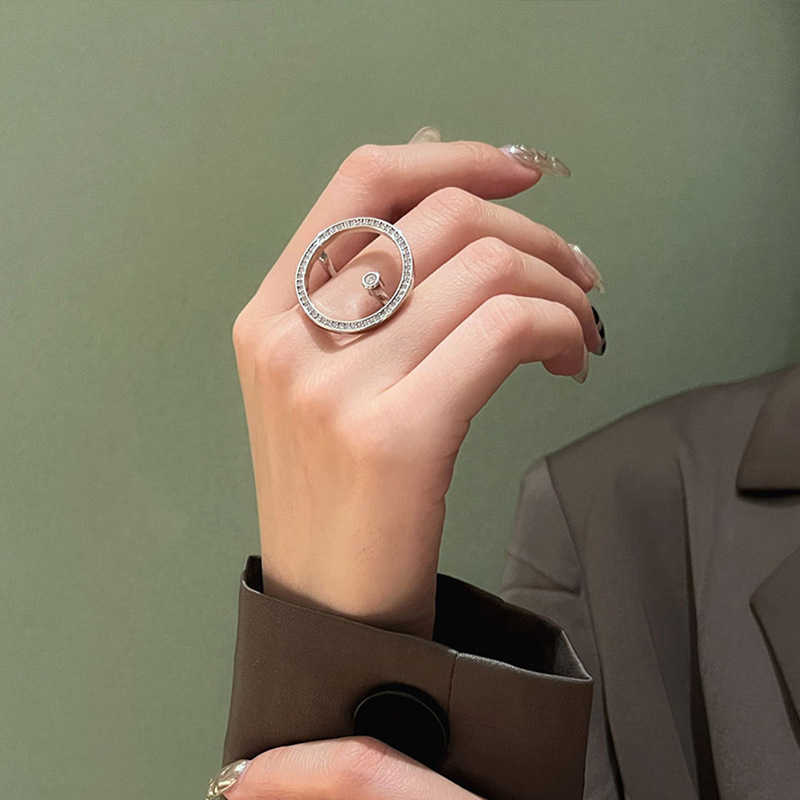 Band Rings Adjustable Open Natural Moonstone Rings For Women Dating Fine Gothic Style Party Jewelry Teens Cool Gift Fit Valentines Day