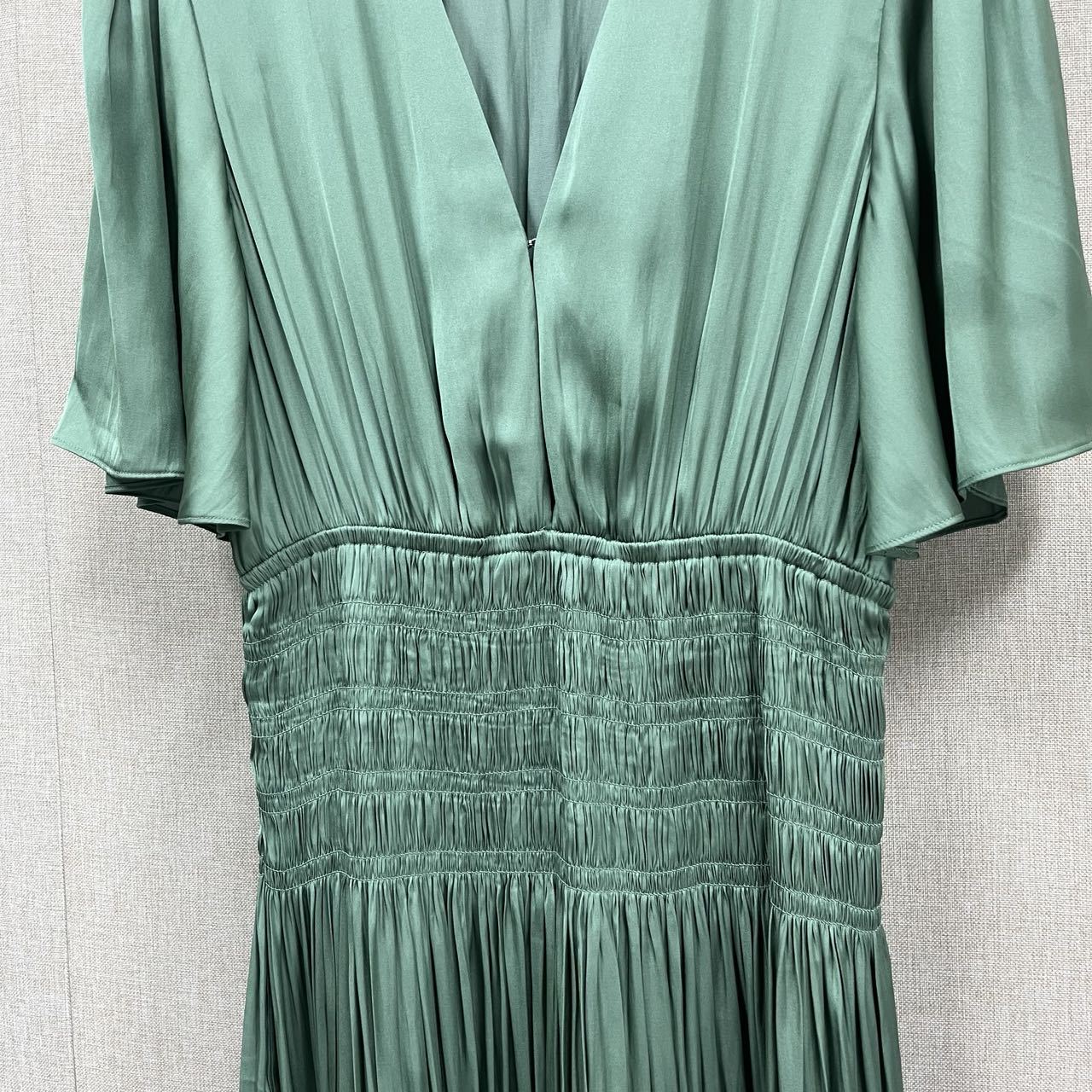 Casual Dresses Maje Long Dress Pleated Side Slit Dress V-neck for Women